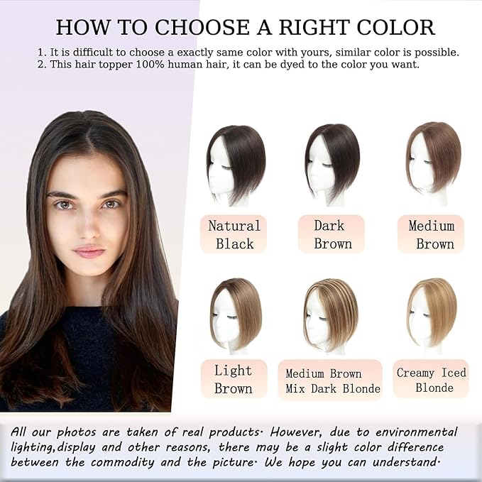 Hair Toppers for Women 10 Inch No Bangs Hairline Topper Wiglets Hairpieces for Thinning Hair Swiss Base Omber Blonde with Highlights（4T1016）