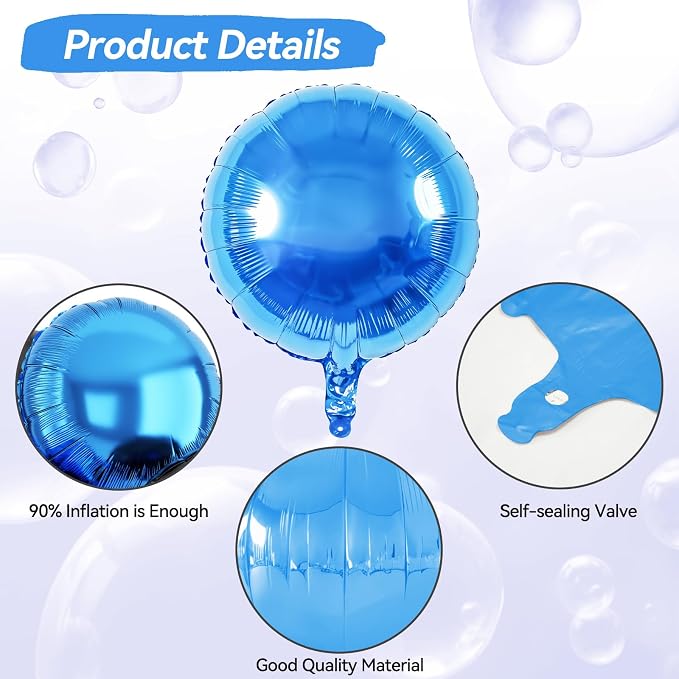 20PCS 18 Inch Round Foil Balloon, Round Aluminum Giant Balloon - Image 3