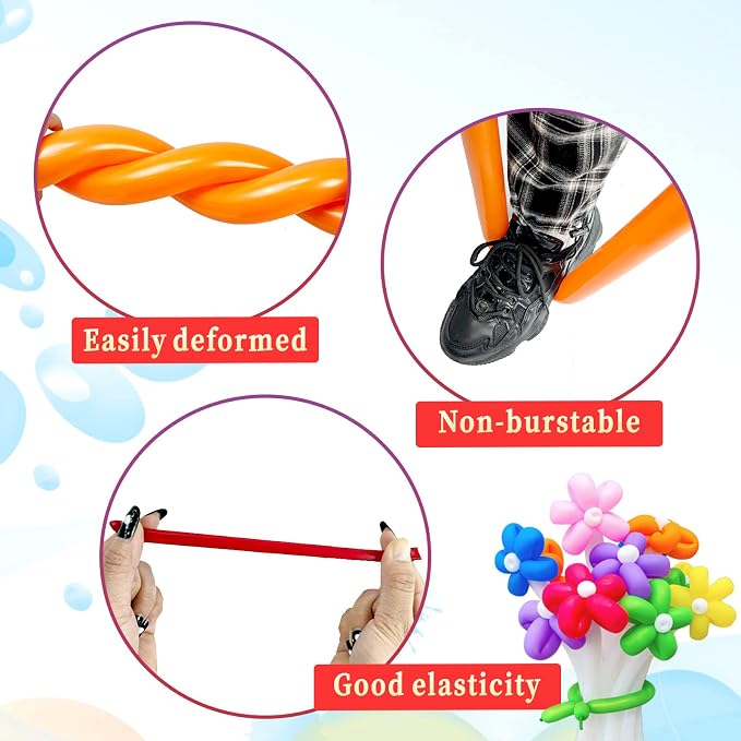 Long Balloons Animals, Thickening 260 Balloons - Image 6