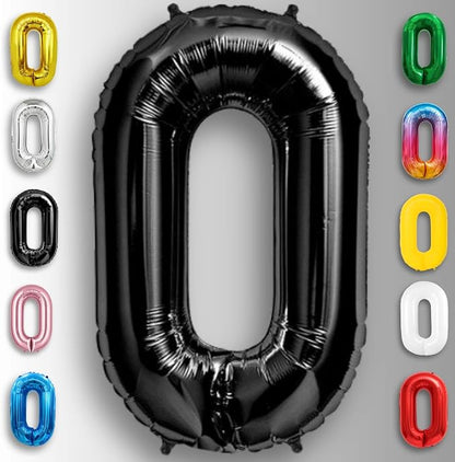 Black Number Balloon 0 Mylar Foil Balloons 16 inch - Image 3