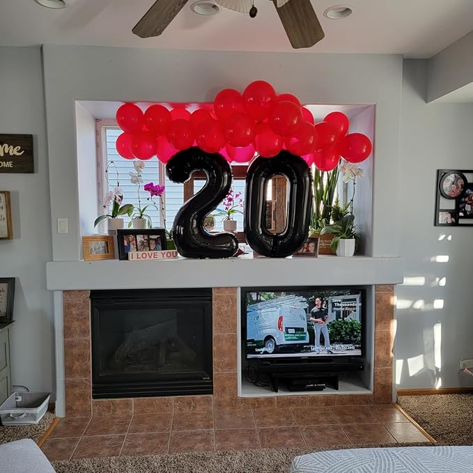 20 Balloons Number for 20th Birthday Decorations Women Men Party, Inflation - Image 4