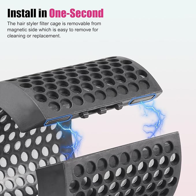 Outer Filter Cover Compatible with Dyson Airwrap Hair Styler with Filter Cleaning Brush HS01 HS05 Magnetic Filter Cage Replacement Parts