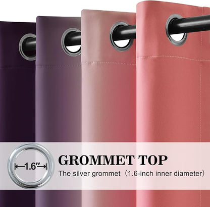 Yakamok Blackout Ombre Dark Pink and Dark Purple Curtains-Gradient Room - Image 3