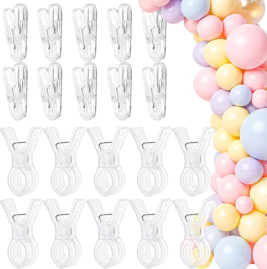 Balloon Arch Clips, 20 Pack Transparent Plastic Clips by Kreapa