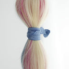 MEEDEE 100 Pack Dusty Blue Shades Hair Ties For Women No Crease Soft Elastic Ribbon No Damage Blue Color Palettes Hair Ties Knotted Ouchless Hair Ribbon Yoga Hair Ribbons Elastic Bracelets