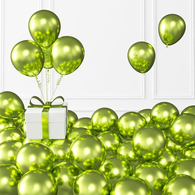 Metallic Lime Green Balloons, Birthday Decoration, Wedding Party, Baby Shower by KALOR