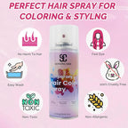 Hot Pink Temporary Hair Color Spray, SOVONCARE Natural Hair Wax Dye Spray for Kids Halloween, Christmas Party, Cosplay -On 1-Day Washable 120ML