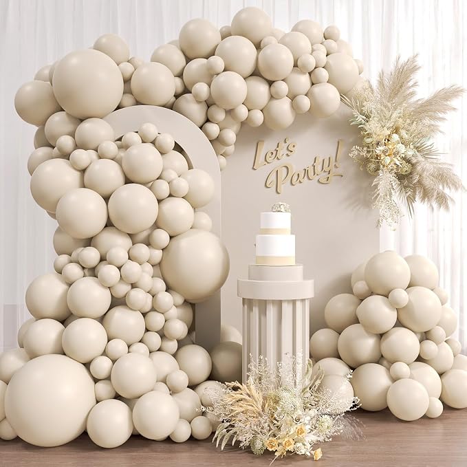 Awenztech 110pcs White Sand Balloon Arch Garland Kit 18 12 10 5 inch | Baby by Awenztech