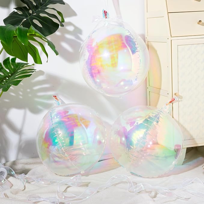 Jenaai 30 Set Iridescent Foil Balloons Bulk 22 Inch 4d Metallic Giant Balloons - Image 7