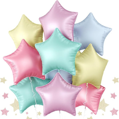 Biapian Pastel Star Foil Balloons, 18 Inch Multicolor Stars Balloons by BIAPIAN