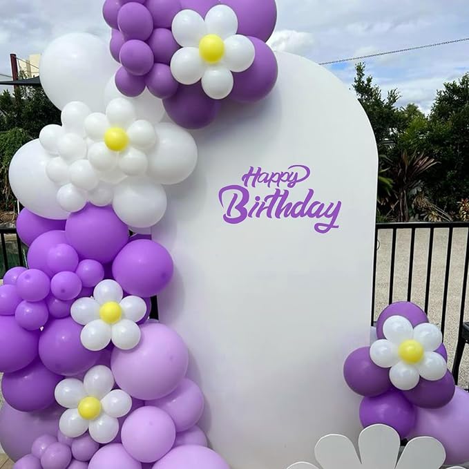 Awenztech 122pcs Purple Latex Balloons in 18 12 10 5 inches | Birthday - Image 7
