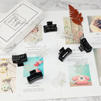 Cobinaan Small Claw Hair Clips for Women Girls, 10 Pieces 1.5 Inch Mini Hair Jaw Clips for Thin/Medium Thick Hair, Matte Rectangle Nonslip Clip with Gift Box (Black+clear color series)