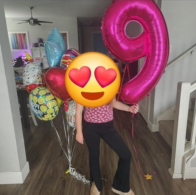 7 Balloon Number 40 Inch Rose Purple Balloons - Image 2