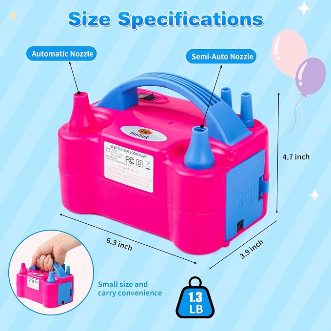 Balloon Pump Electric Portable Dual Nozzle Air Pump - Image 3