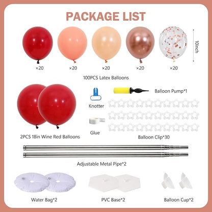 Burgundy Balloon Column Stand Kit 2 Sets - Image 3