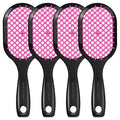 4 Pack Vented Detangling Hair Brush - Detangler Hairbrush with Soft Bristles for Effortless Tangle Free - Ideal for Wet Dry or Curly Damaged Hair for Women Men Kids