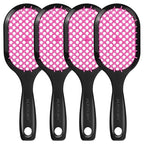 4 Pack Vented Detangling Hair Brush - Detangler Hairbrush with Soft Bristles for Effortless Tangle Free - Ideal for Wet Dry or Curly Damaged Hair for Women Men Kids