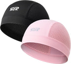 SUNMECI 2 Pcs Cooling Breathable Mesh Skull Cap for Men Women Lightweight Quick Dry Cycling Moto Helmet Hard Hat Liner
