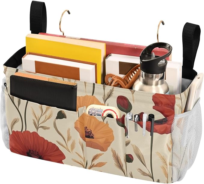 Bedside Caddy Metal Frame Hanging Organizer Bunk Bed Dorm Accessories Hook And - Image 3