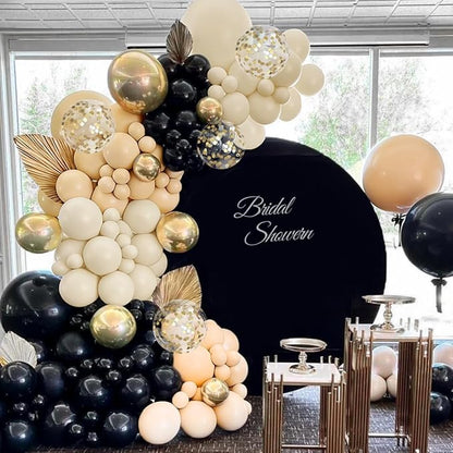 Black Nude White Gold Balloon Garland Arch Kit - Image 5