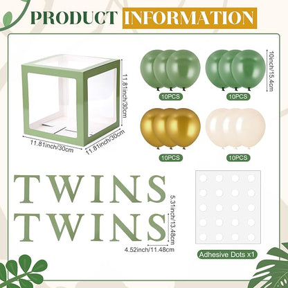Thyle 5pcs Twins Balloon Boxes Clear Baby Shower Boxes - Image 2
