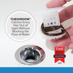 TubShroom Tub Drain Hair Catcher Strainer, 2 Pack, Clear – Drain Protector and Hair Catcher for Bathroom Drains, Fits 1.5” – 1.75” Bathtub and Shower Tub Drains