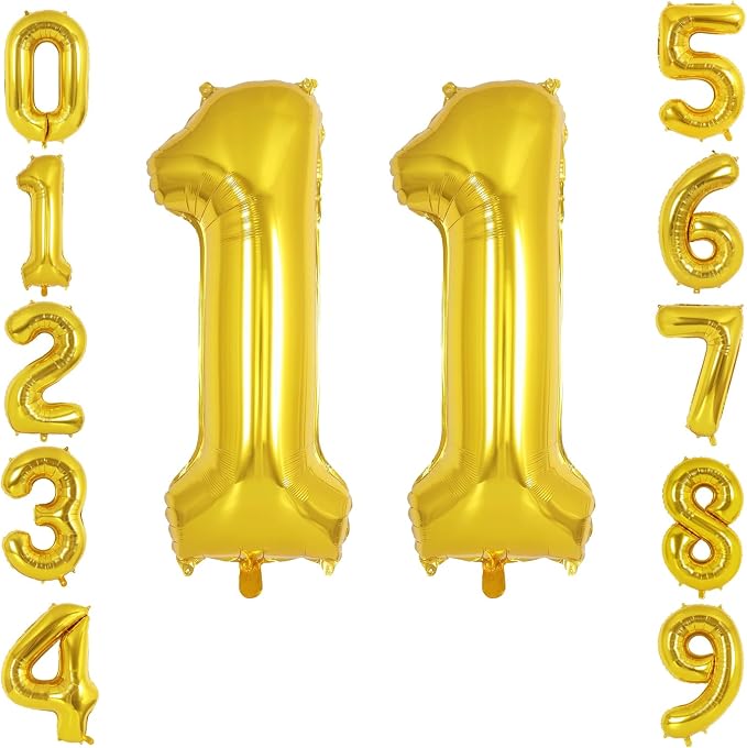 40 Inch Gold Number 11 Foil Balloon by TNCDJKPA