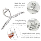 4 Pack Large Metal Hair Clips for Thin to Thick Curly Hair, 4.3 Inch Big Nonslip Silver Color Clamps, Perfect Fashion Jaw Claw Hair Styling Accessories for Women and Girls