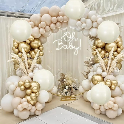 6Pcs Cream White Round Foil Balloons, Giant 4D Round Ball Balloon, 22 Inch - Image 5