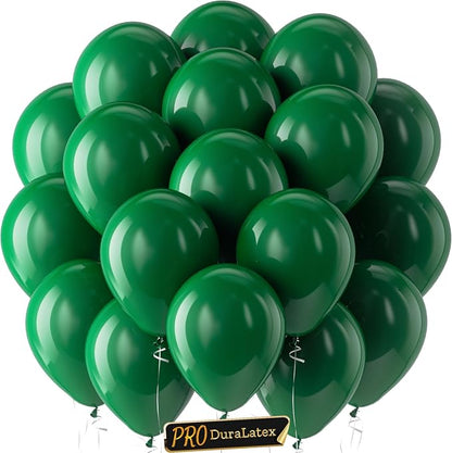 Pro Duralatex Dark Green Extra-Thick Balloons 120 Pack 10 inch | Matte Dark by Bezente