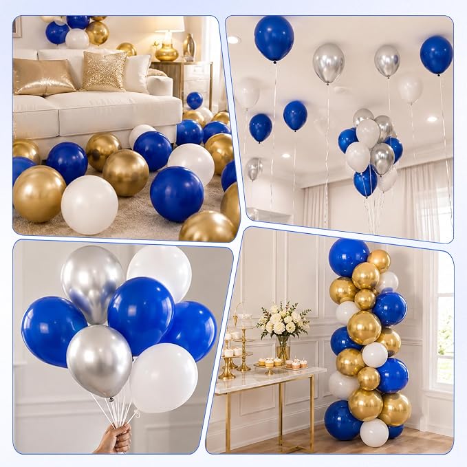 Royal Blue Balloons, 12 Inch Dark Blue Latex Party Balloon | 30 Pack Navy Blue - Image 6