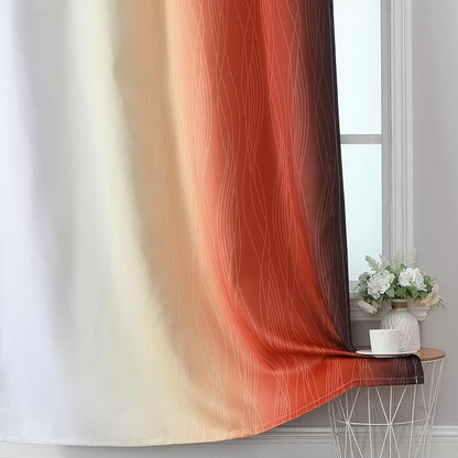 Burnt Orange and Greyish White Ombre Blackout Curtains & Drapes - Image 6
