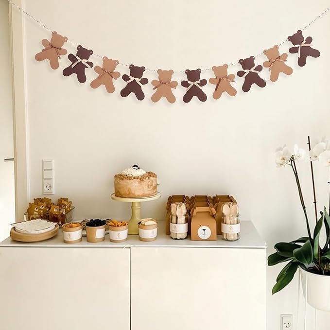 We Can Bearly Wait Teddy Bear Garland -Teddy Bear Birthday or Gender Reveal - Image 3