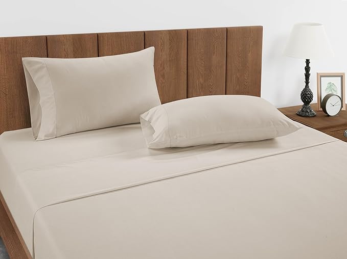 Lane Linen 100% Organic Cotton Pillow Cases Queen Size Set of 2 (20"x26") - Cotton Pillowcases Queen Size - Soft Queen Pillow Cases Set of 2 - Queen Pillowcase Pack of 2 - Glacier Grey