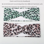 6PCS Leopard Boho Headbands for Women,Elastic Stretchy Boho Criss Cross Head Wrap, Wide Top Knot Turban Hair Band
