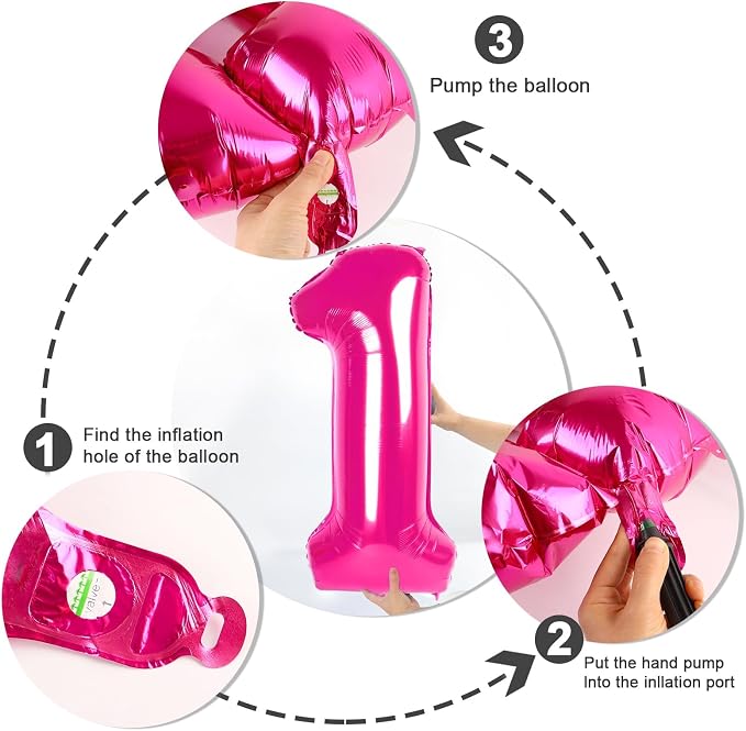 5 Balloon Numbers Birthday Decorations, 40In Hot Pink Balloons - Image 7