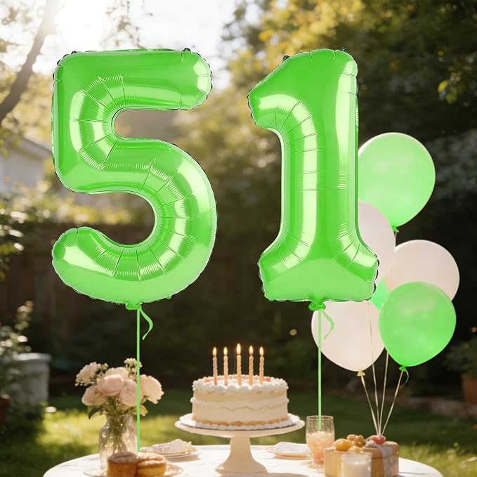 40 Inch Number 51 Balloons for 51st Birthday Party Decorations, 0-100 Fruit - Image 3