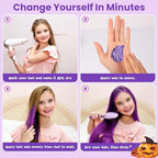 Temporary Purple Hair Color Wax for Kids, Women Men Colored Hair Styling Mud, Washable Style Violet Dye for Girl Boy Teens, DIY Instant Hair Coloring Gel Cream for Cosplay Halloween Children's Day