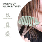 Detangler Hairbrush, Soft Bristle Detangling Brush for Straight, Wavy, Curly and Fine Hair, Dry and Wet, Quick Smoothing for Women and Men, Eco-Friendly & Sustainable Material (Green)