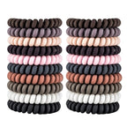 79STYLE 30Pcs Spiral No-Crease Matte Phone Cord Ponytail Holders and Plastic Coil Scrunchies (10 Colors - Large Size)