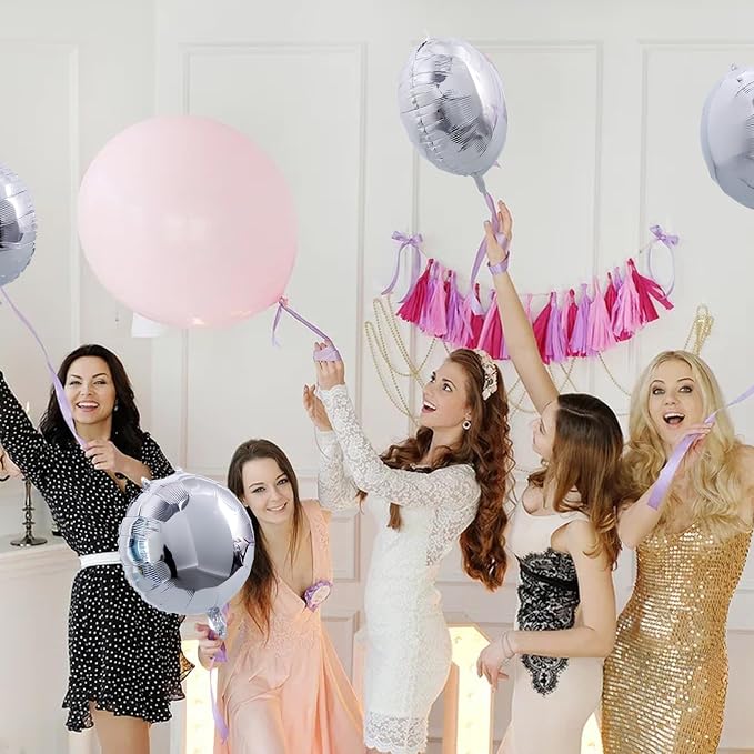 TONIFUL 30Pcs 18 Inch Round Balloons Large Silver Round Shape Foil Balloons Big - Image 6