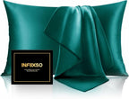 INFIIXSO Mulberry Silk Pillowcase for Hair and Skin, Silk Pillow Cases King Size with Hidden Zipper 20x40 Inches, Super Smooth and Soft Cooling Pillow Cases for Hot Sleepers(Teal, 1 Pack)