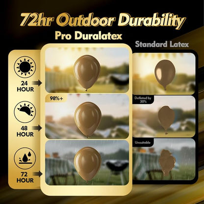 Pro Duralatex Brown Extra-Thick Balloons 120 Pack 10 inch | Jumbo Coffee Brown - Image 3
