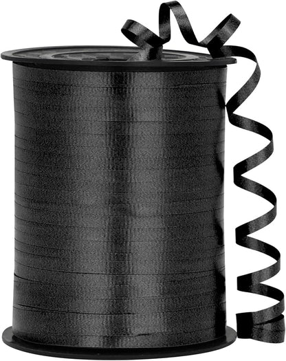 Black Ribbon - 500 Yard Crimped Curly Ribbon by OMISELIO