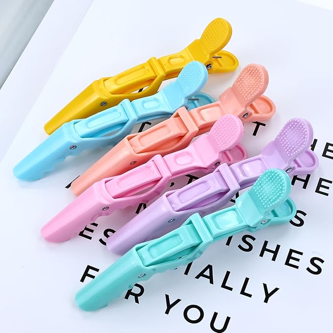 30 Pieces Professional Plastic Alligator Hair Clips for Hair Salon Styling Sectioning Duckbill Hair Clips Barrettes Pins Accessories for Men Women Girls Teens (Multicolor A)