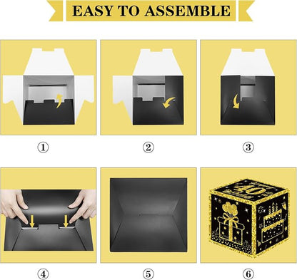 Eiurteao 3pcs Black Gold 40th Birthday Decorations Boxes - Image 6