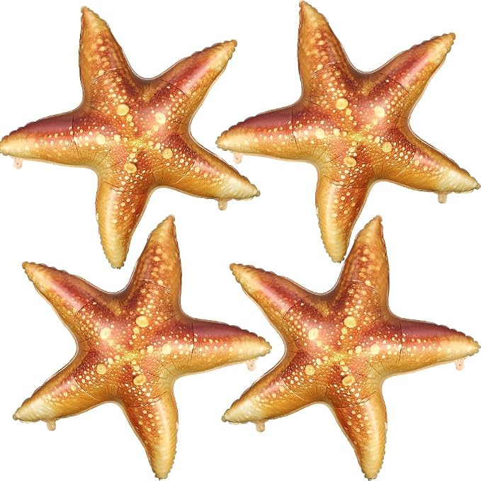 Starfish Balloons for Ocean Under the Sea Party Decoration | 4pcs 26inch Large by GIHOO