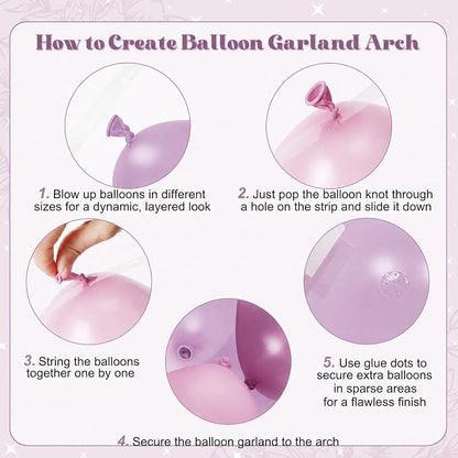 Pink and Purple Balloon Arch Kit - Image 7