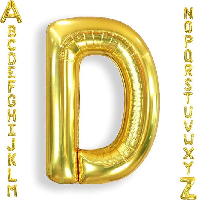 AULE 40 Inch Gold D Balloon Letter Foil A-Z Birthday Big Alphabet | Birthday by AULE