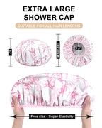 YIZIJIZI 2 Pieces Heat Cap for Deep Conditioning, Conditioning Cap Made of Aluminum Foil for Home and Salon Use, Hair Dyeing（Pink floral）